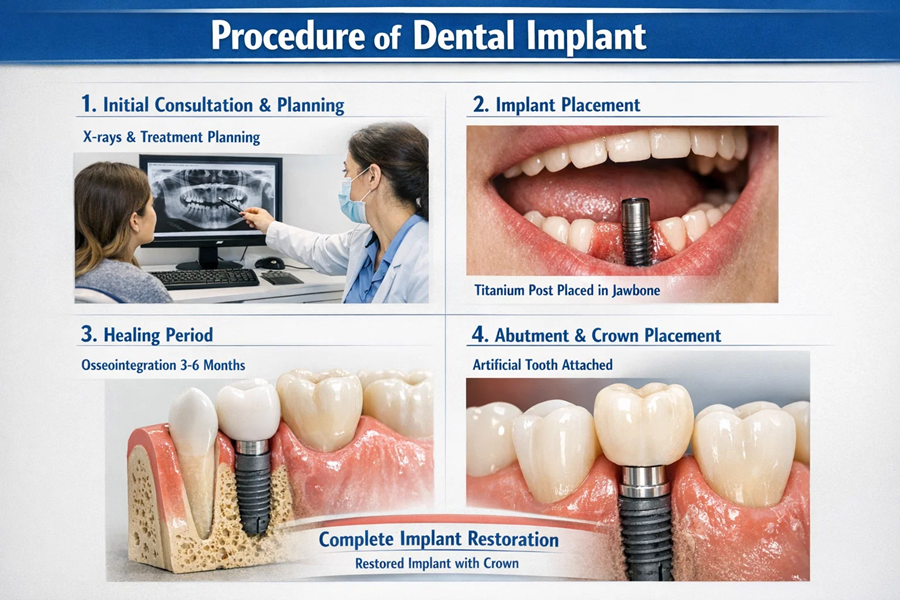 procedure of dental implant