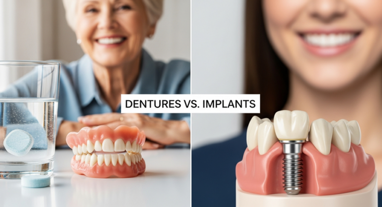 Dentures vs Implants